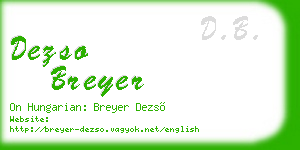 dezso breyer business card